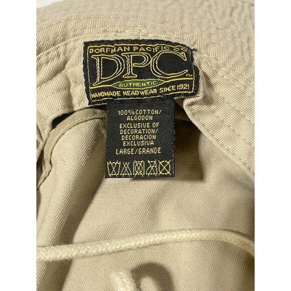 Dorfman Pacific Safari Hat Large Bald Head Island US Flag Tan Khaki Floppy - Picture 3 of 8